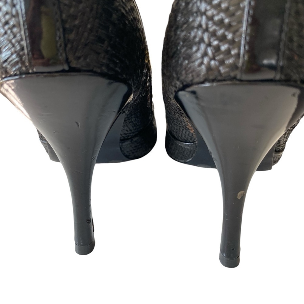 CHINESE LAUNDRY Heels Peep Toe Black Red Cherry Gold Tone & Crystals Women 9 - Picture 14 of 14